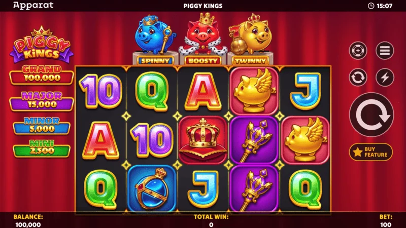 Piggy Kings - starte Hold and Spin med Boosty